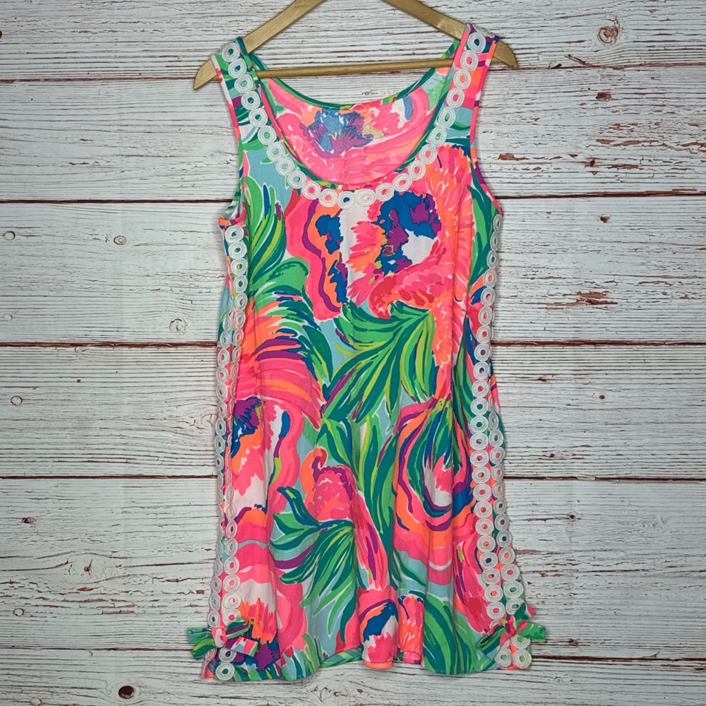 Lilly Pulitzer Stella Shift Dress in Serene Blue Paradise Bound Sz 6 - Picture 11 of 16